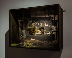 Maria Koshenkova "Light-Box 1" Wood, Honeycomb, Beeswax