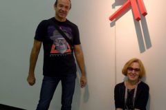 Valeriy Kazas (Russia) RED ON THE WALL and curator Elena Shipicina