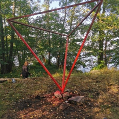 Public-Art object Iron, Acrylic, Cement 2020 300 x 300 x 300 cm Made for KAJKO 2020