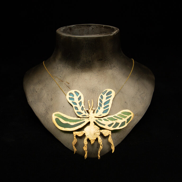 Blue Green Pendant Brosch Ekaterina Sisfontes
